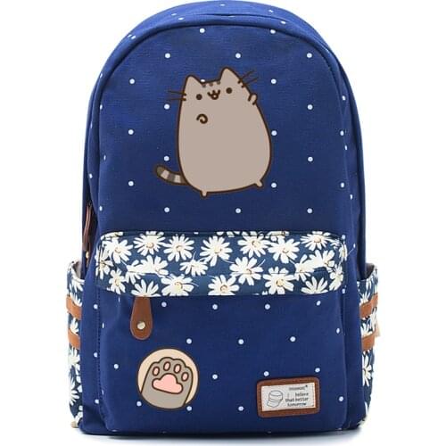 Fat cat mochila Canvas bag unicorn backpack for teenagers Girls women School travel Shoulder Bag High Quality Cute