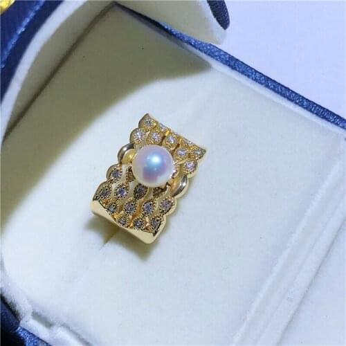 Gorgeous Ring Base Mountings Findings Settings Adjustable Ring Jewelry Parts Fittings Accessories for Pearl Beads Stones