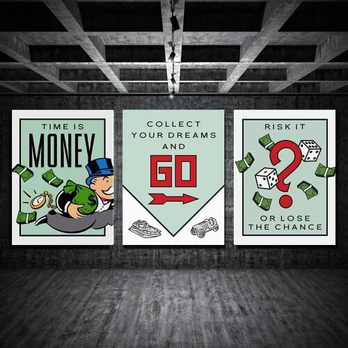 Monopoly Time is Money Wall Art Poster HD Prints Modern Painting Canvas Painting Wall Pictures For Living Room Home Decoration