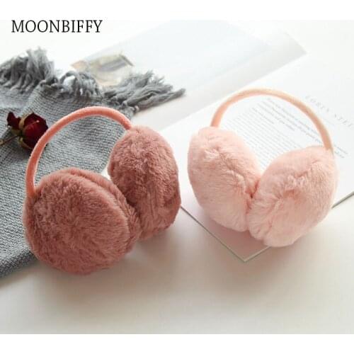 New fur solid color ladies earmuffs autumn and winter warm and comfortable unisex skiing Fur headphones casque antibruit cute