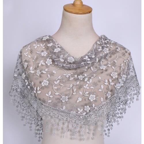 Fashion Headscarf Pure Lace Hollow Tassel Scarf Female Autumn and Winter Long Veil Scarf Europe and America Women Shawl