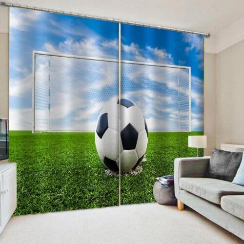 Custom green sport ball curtains 3D Window Curtains For Living Room Bedroom Customized size personality curtains