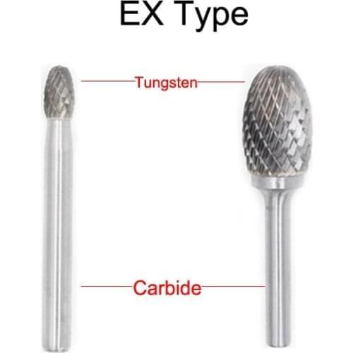 EX0610M06 4301 6mm EX0813M06 4302 8mm EX1016M06 4303 10mm Oval Ellipse Tungsten E Single Groove Cut Grinding Rotary Rasp File