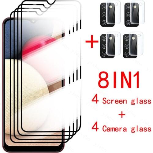 8in1 Camera Glass For Samsung a02s a12 a11 Protective Glass On For Galaxya12 a52 a72 5g a32 a 02s 12 52 Phone Screen Film Glas