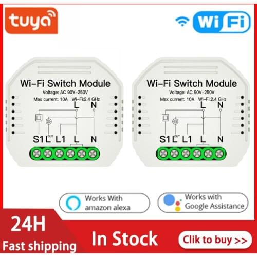 New 1/3/5pcs Tuya Smart Life APP WiFi Smart Switch Module Remote Control Voice Control 1/2 Way With Alexa Google Home Smart Home