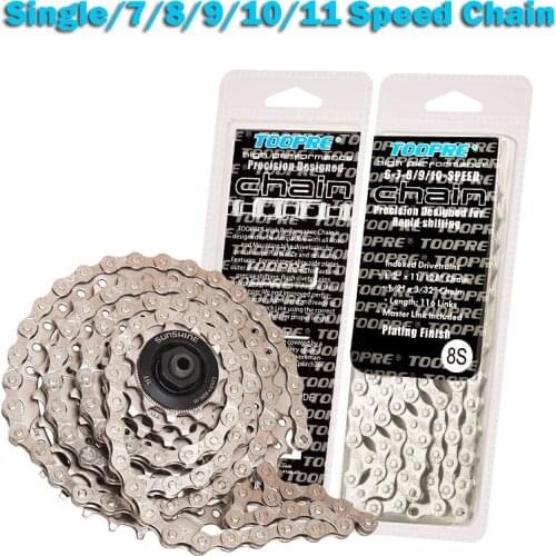 Bicycle Chains 8 9 10 11 speed Bicycle chain silver half hollow bike chain mountain road bike full hollow chains ultralight 116L