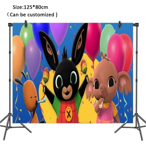 Hot Rabbit Theme Kids Birthday Banner Backdrops Decor Customized For Baby Girl First Birthday Party Vinyl Photography Background