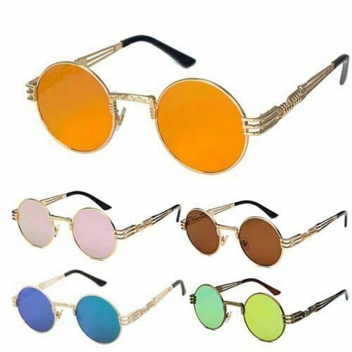 Vintage Retro Steampunk Sunglasses Luxury Designer Round Circle Hippie Glasses Mountain glasses