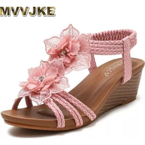 MVVJKEFashion Sexy Women Sandals Lovely College Office Student Casual Comfort Light Walking Outdoor Ladies Shoes Flower Big Size
