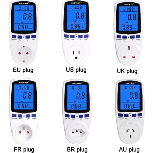 1pcs multi-specification backlit household smart energy meter power metering socket 230V