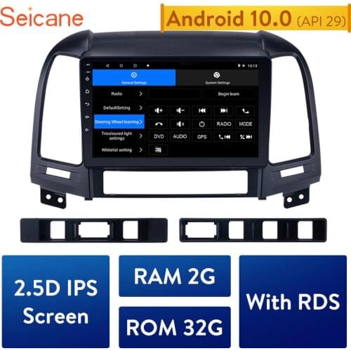 Seicane 2din Android 10.0 9 Inch Car Multimedia player GPS Navi For HYUNDAI SANTA FE 2005 2006 2007 2008 2009 2010 2011 2012