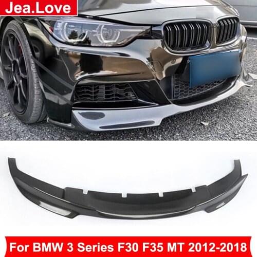 Big V Style Real Carbon Fiber Front Bumper Lip Shovel Chin Car Body Styling Kits For BMW 3 Series F30 F35 320 325 MT 2012-2018