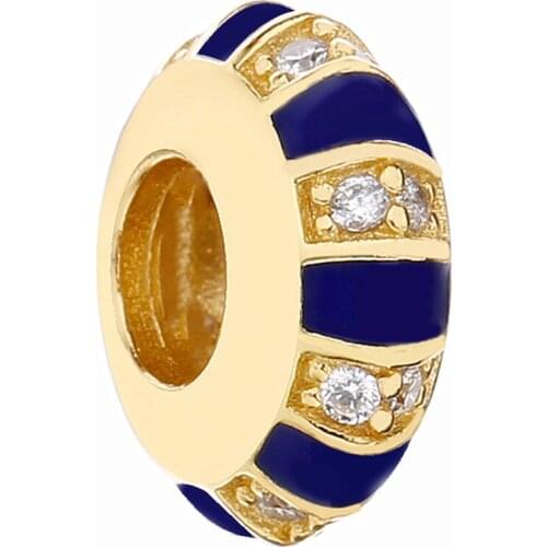 Ajax 925 Sterling Silver Golden Serpentine Beads Charms Fit Bracelet & Bangle Fashion Jewelry Women Gift Wholesale