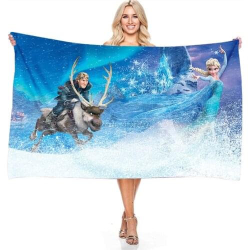Frozen Anna Elsa Kristoff Hans Towel Adult Children Baby Cartoon Princess Microfiber Beach Towel Bath Towel Quick-drying Towels