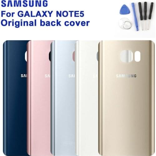 Samsung Glass Battery Rear Case For Galaxy Note 5 SM-N9208 N9200 N920c Note5 Phone Battery Backshell Back Battery Cover Cases