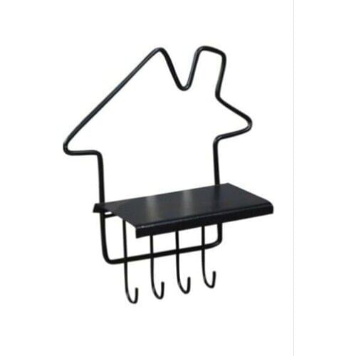 Elegant Home Metal Roofless Home Keychain Black