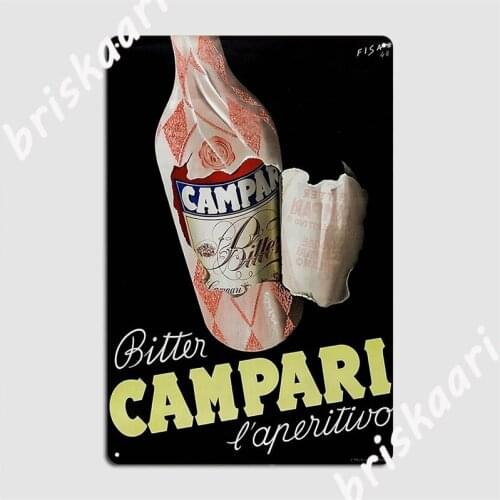 Bitter Campari L'aperitivo Metal Signs Club Wall Customize Mural Painting Tin sign Posters