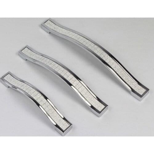 Hot sale 10 PCS Crystal Handles Kitchen Cabinet Knobs Zinc Alloy Drawer Pulls (C.C.:96mm 128mm 160)