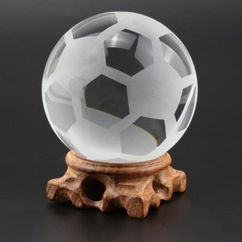 K9 Crystal Glass Football Model Photography Lens Ball Creative Xmas Gift Home Office Decoration 60 70 80mm Globe With Stand Base