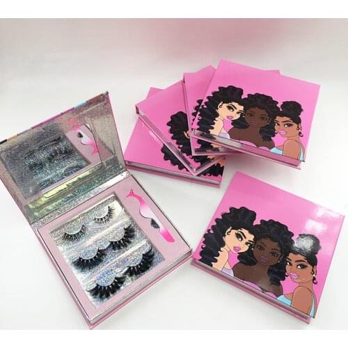 Eyelashes Book with Eyeliner Tweezers Custom Wholesale Mink Lashes Book Full Strip Lash