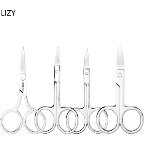 LIZY Stainless Steel Beauty Scissors Practical Eyebrow Scissors Makeup Eyebrow Scissors Men and Women Eyebrow Beauty Tools