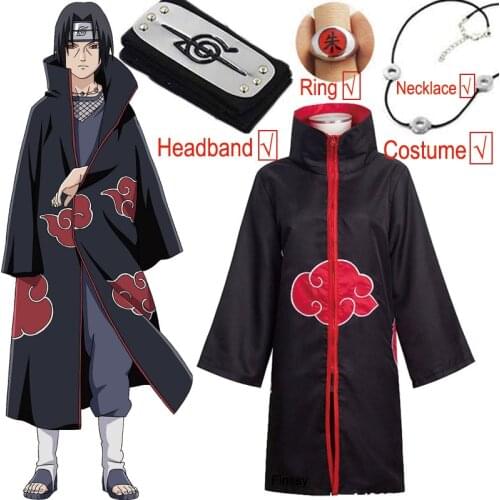 Akatsuki Nagato Pain Cosplay Costume HAPYTO Deidara Itacy Halloween Costume for Kids Boys Suzaku Ring Cloak Headband Shoes