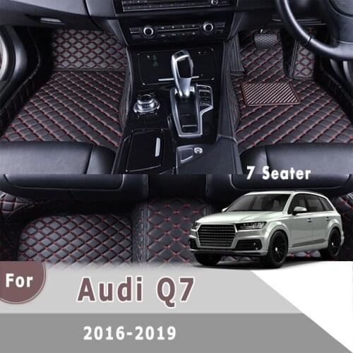 RHD Carpets For Audi Q7 2019 2018 2017 2016 (7 Seats) Car Floor Mats Styling Accessories Artificial Leather Floorliners Cover