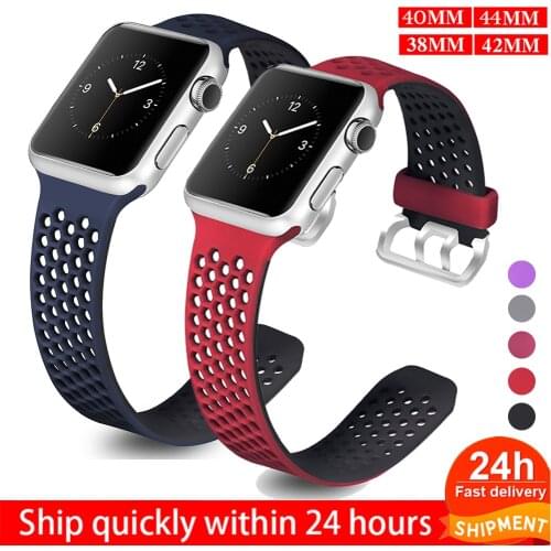 Summer Sport Silicon bands for apple watch 5 4 38 42mm replacement strap for iWatch 4 3 2 40 44mm for apple watch bracelet