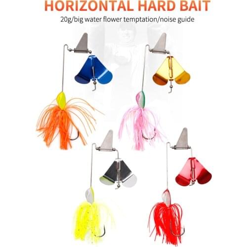 LUSHAZER 20g fishing lure Buzz Bait Skirt Spoon Spinnerbait Topwater Buzzbait Skirts Lure for Pike Snakehead Bass Fishing Tackle