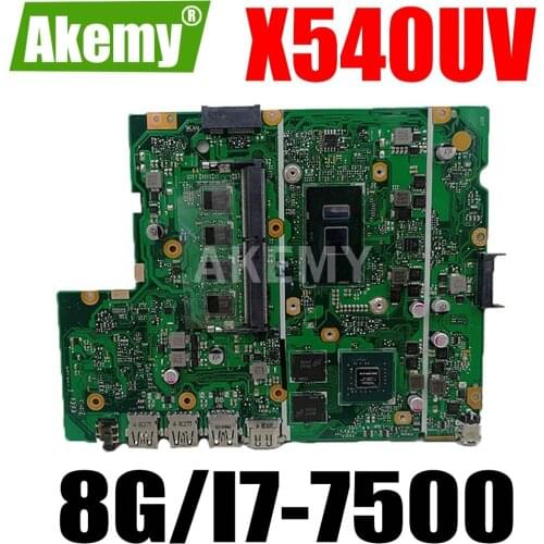 X540UB Laptop motherboard for ASUS X540UB X540UV X540UBR original mainboard 8GB-RAM I7-7500U (V2G) 90NB0HE0-R00040