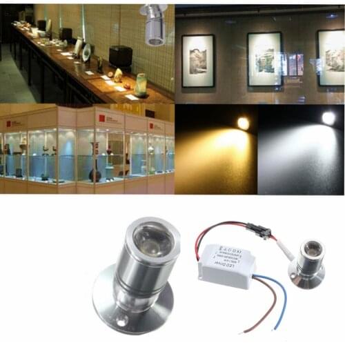 1W Mini Jewelry Light Cabinet Lamp Aluminum Ceiling LED Spotlight Light Flood Lamp With Driver white Warm White AC85-265V