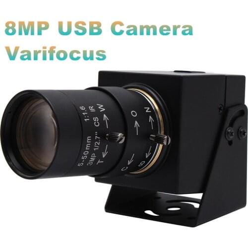 Mini PC Webcam 8MP 3264X2448 CS Mount 6-60mm Manual Varifocal Lens Video USB Camera For Advertising Machines Inquiry Machines