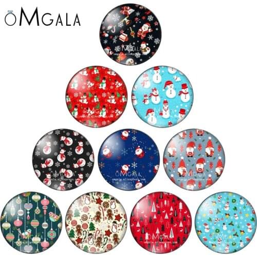 Fashion Christmas Santa Claus Snowman Background 10/12/16/18/20/25mm Round photo glass cabochon demo flat back Making finding