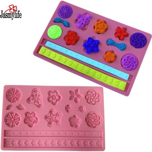 Moldes De Silicona Cocina Fondant 3D Mold Tree with Flowers Shaped Cake Decorating Tools Silicone Mats Color Pink