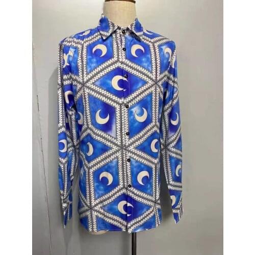 W1169 Fashion Mens Shirts 2021 Runway Luxury famous Brand European Design party style Mens Clothing