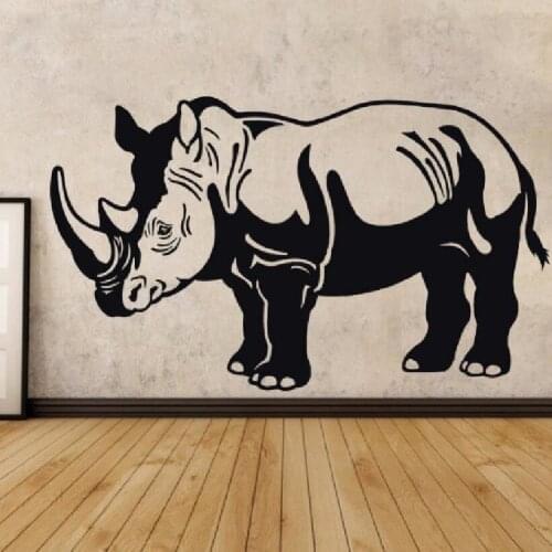 YOYOYU Wall Sticker Afican Pried Animal PVC Rhino Home Decoration Zoo Decor Removeable Sticker Poster Mural J992