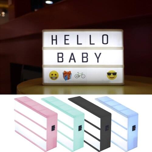 Newest DIY LED Letter Cards Combination Light Box A6 Size USB AA Battery Night Lamp Symbol Card Decoration Lamp Message Board
