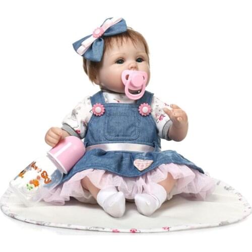 NPK NEW 43cm Silicone Reborn Dolls Realista Fashion Baby Dolls For Princess Kids Children Birthday Gift Bebes Reborn Boneca