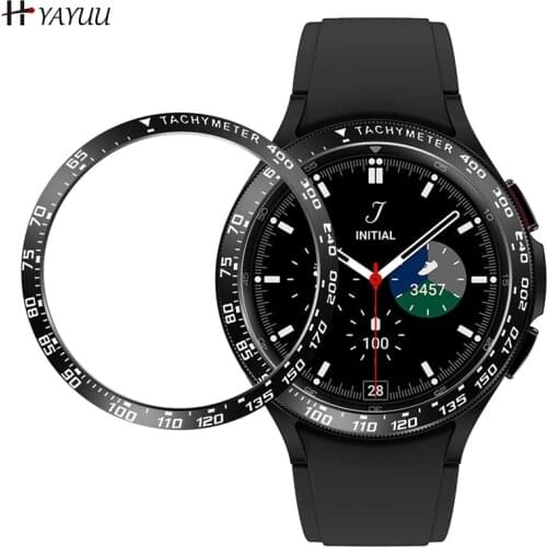 YAYUU Bezel Styling for Samsung Galaxy Watch 4 Classic 42mm 46mm Adhesive Frame Bezel Ring Cover Anti Scratch Protection