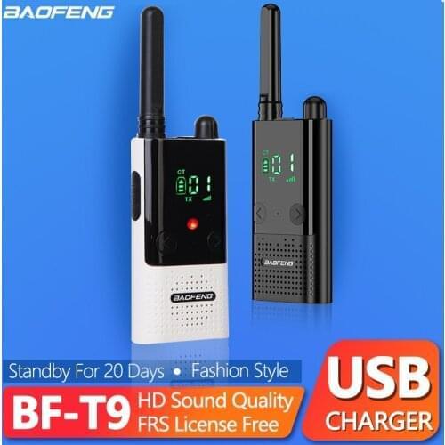 1 OR 2 PCS Baofeng BF-T9 PMR/FRS Walkie Talkie CB Ham Portable Two Way Radios BF T9 Hunting Ham Radios USB Cable