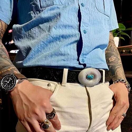 Real leather belt man leather trend individual character pure copper buckle collocation high-grade youth pure cowhide belt plant