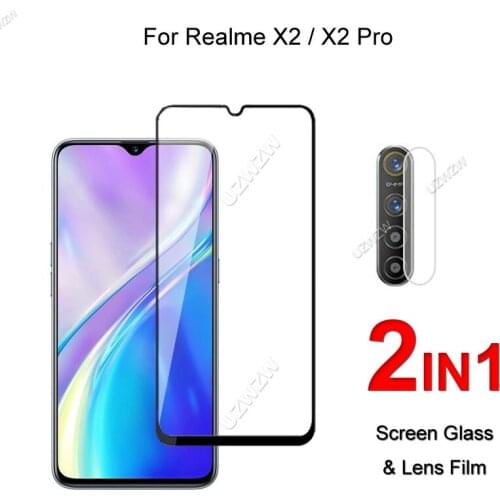 Full Cover Glass For Realme X2 Pro / X2 Screen Protector Protective Tempered Glass Explosion Proof & Camera Lens Film