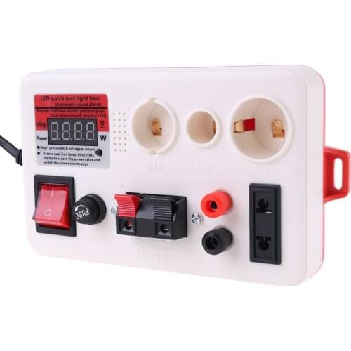 LED Quick Test Light Box Voltage Power Tester for E27 B22 E14 Lamp Bulb w Buzzer 69HF