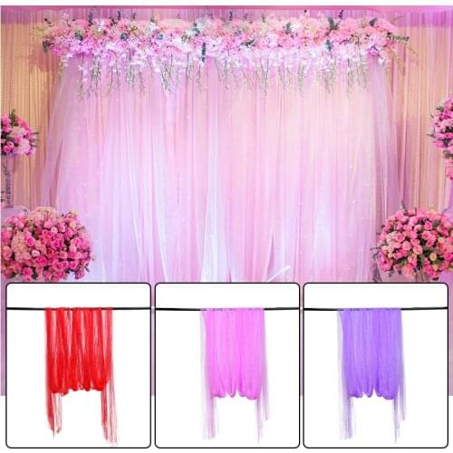 1pcs high density organza wedding background veil wedding chair backrest gauze sign in table arrangement arched gauze decoration