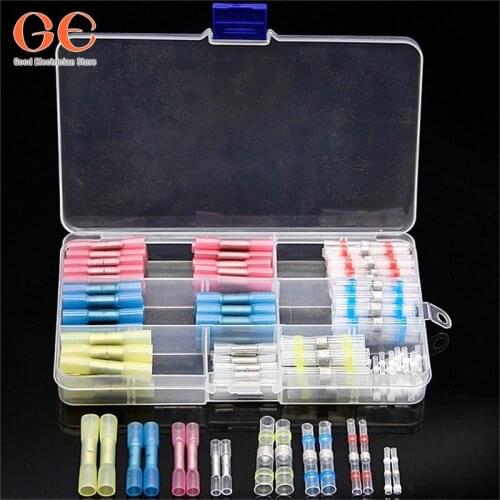 130pcs boxed terminal block combination waterproof insulated heat shrinkable terminal solder ring terminal wire connectors