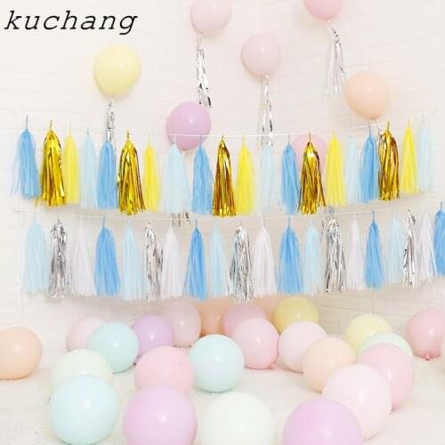 15Pcs/Set Mix Color Paper Tassel Foil Tassel DIY Wedding Baby Shower Decoration Craft Supplies Birthdays Party Decoration