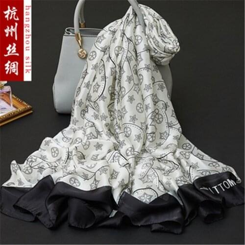 180x90cm Bird Flower Printed Silk Chiffon Fabric Nature Silk Fabric Material Sew Women Dress Scarf HG03