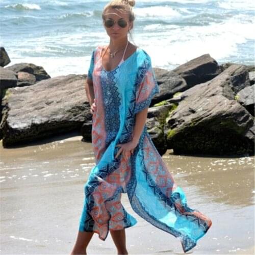 2021 Beach Dress Kaftan Beach Sarongs Sexy Cover-Up Chiffon Bikini Swimwear Tunic Swimsuit Bathing Suit Cover Ups Pareo