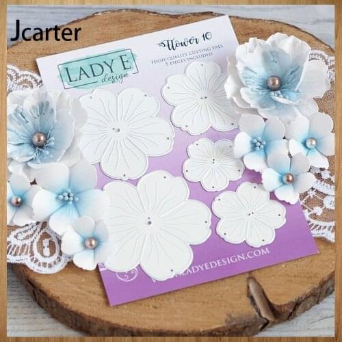 2021 New Arrival Metal Cutting Dies 5 Pcs Flowers Craft Handmade Knife Mould Blade Punch Stencils Dies Cut Scrapbooking Model