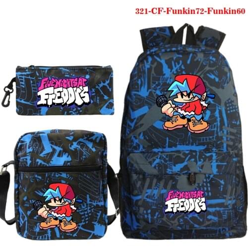 Hot Game Friday Night Funkin Backpack 3pcs Set Laptop Backpacks Boys Girls Book Bags Schoolbags Mochila Teens School Knapsack
